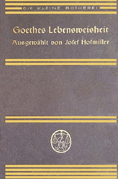 'Goethes Lebensweisheit'-Cover