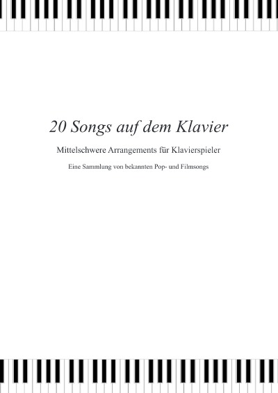 'Cover von 20 Songs auf dem Klavier'-Cover