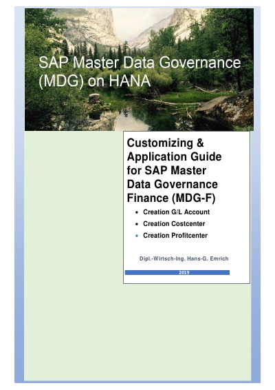 'Customizing & Application Guide for SAP Master Data Governance Finance (MDG-F)- Creation of G/L account-Creation Cost – & Profitcenter'-Cover