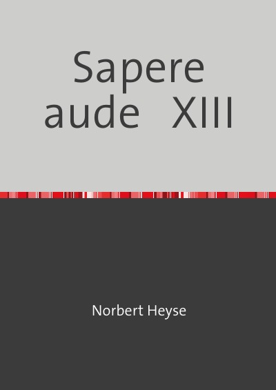 'Sapere aude  XIII'-Cover