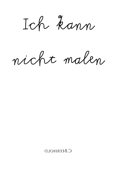'Ich kann nicht malen'-Cover