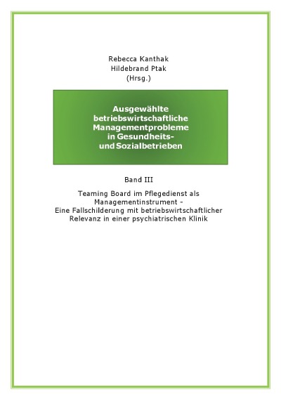 'Cover von Ausgewählte betriebswirtschaftliche Managementprobleme  in Gesundheits- und Sozialbetrieben'-Cover