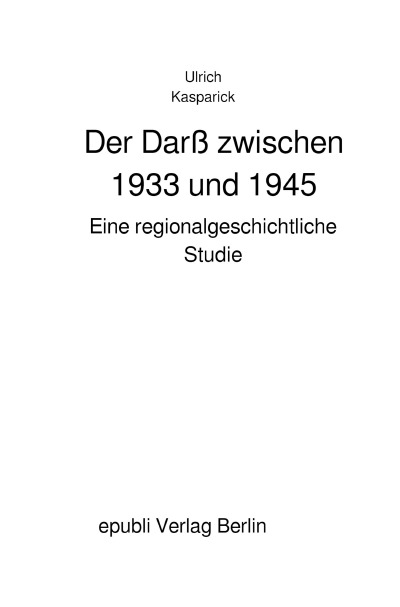 'Der Darß zwischen 1933 und 1945'-Cover