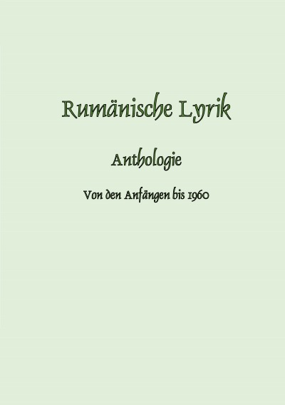 'Rumänische Lyrik'-Cover