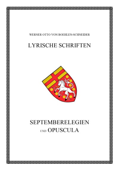 'Septemberelegien und Opuscula'-Cover
