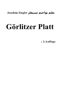 Görlitzer Platt ; 2.Auflage - Joachim Ziegler