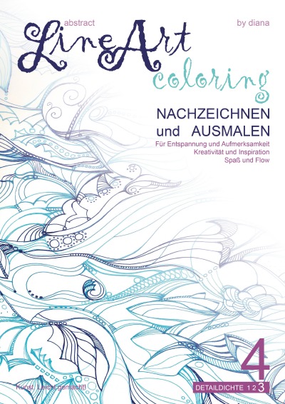 'Abstract Line Art Coloring – Nachzeichnen und Ausmalen – Band 04'-Cover