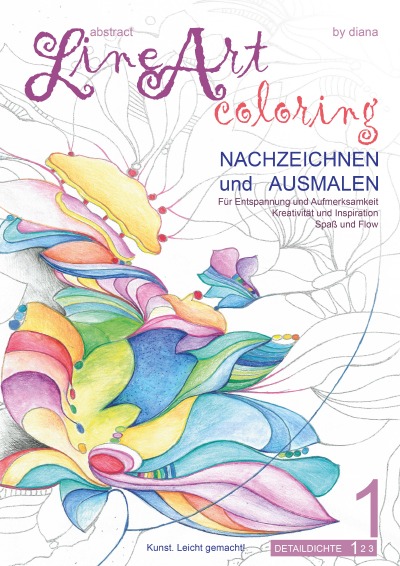 'Abstract Line Art Coloring – Nachzeichnen und Ausmalen – Band 01'-Cover