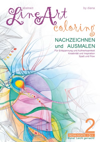 'Cover von Abstract Line Art Coloring – Nachzeichnen und Ausmalen – Band 02 auf 170 gr Papier matt'-Cover