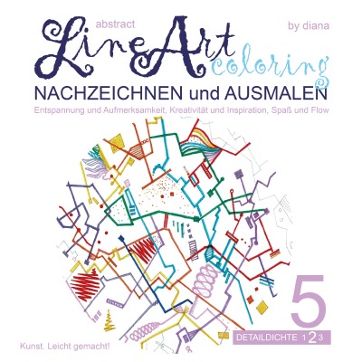 'Abstract Line Art Coloring – Nachzeichnen und Ausmalen – Band 05 auf 170 gr Papier matt'-Cover