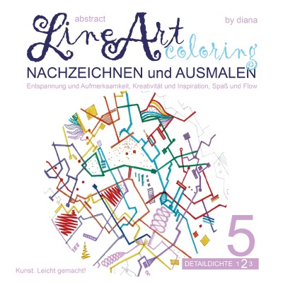 'Cover von Abstract Line Art Coloring – Nachzeichnen und Ausmalen – Band 05 auf 170 gr Papier matt'-Cover
