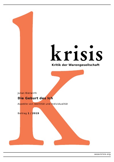 'Die Geburt des Ich – Krisis 1/ 2019'-Cover