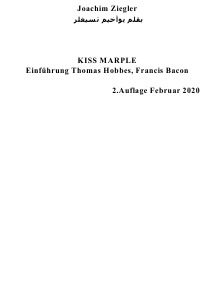 KISS MARPLE Einführung Thomas Hobbes, Francis Bacon - Joachim Ziegler