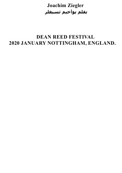 'DEAN REED FESTIVAL 2020 JANUARY NOTTINGHAM, ENGLAND.'-Cover