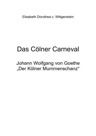 'Das Cölner Carneval'-Cover