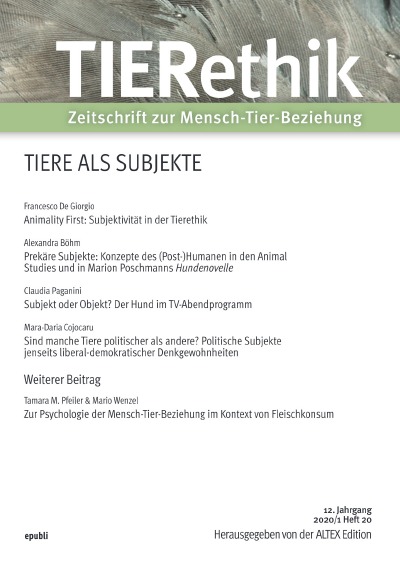 'Cover von Tierethik (12. Jahrgang 2020/1)'-Cover