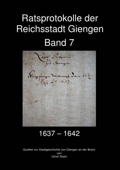 'Cover von Ratsprotokolle der Reichsstadt Giengen'-Cover