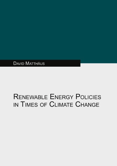 'Renewable Energy Policies in Times of Climate Change'-Cover