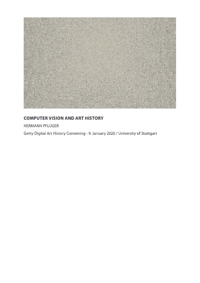 'Computer Vision and Art History'-Cover