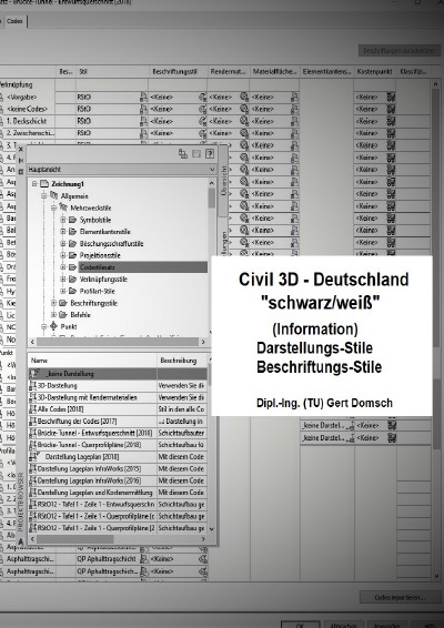 'Civil 3D-Deutschland, 2. Buch, „schwarz/weiß“ (Information), Darstellungs-Stile, Beschriftungs-Stile'-Cover